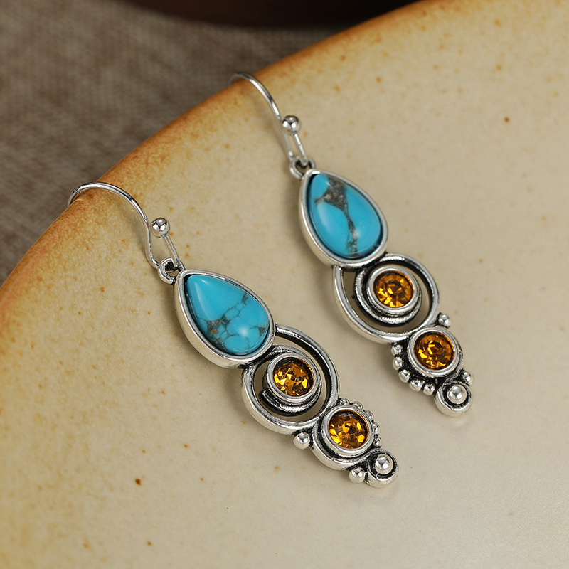 Women's Vintage Spiral Layer Hook Drop Dangle Earrings, Bohemian Style